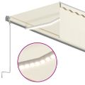 vidaXL Automatická markíza tienidlo&LED&senzor vetra 5x3 m krémová