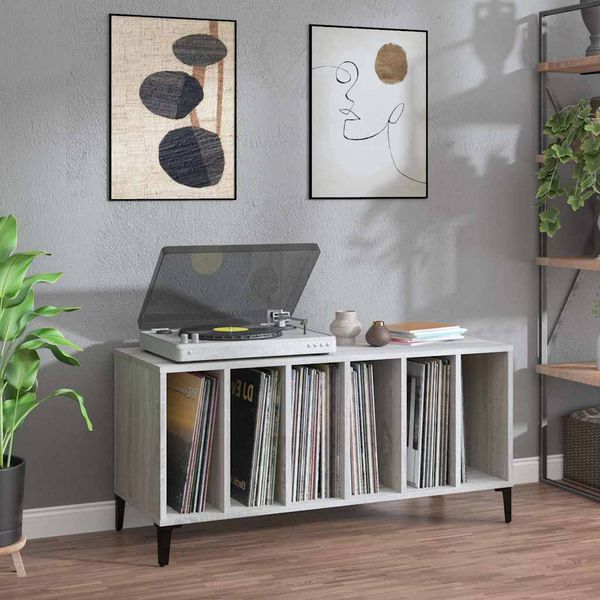 vidaXL Skrinka na platne sivá sonoma 100x38x48 cm kompozitné drevo