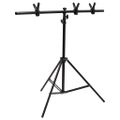vidaXL Stojan na fotopozadie v tvare T čierny 91x60x(70-200) cm