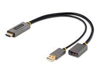 Supports HDR and Ultrawide Displays (128-HDMI-DISPLAYPORT) - Kábel adaptéra - HDMI, USB (iba napájanie) s kolíkmi (samec) do DisplayPort so zdierkami (samica) - 30 cm - sivá, čierna - aktívny, podpora 4K60 Hz (3840 x 2160), jednosmerný