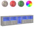vidaXL Komoda s LED svetlami sivá sonoma 283x37x67 cm
