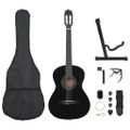 vidaXL 12-dielna klasická gitarová sada pre začiatočníkov čierna 4/4 39"