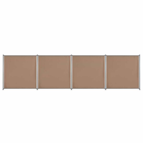 vidaXL Plotový panel 4 ks látkový 720x180 cm sivo-hnedý