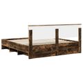 vidaXL Rám postele Dymová dub 200 x 200 cm Kompozitné drevo