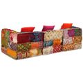 vidaXL 3-miestna modulárna taburetka, patchwork, látka