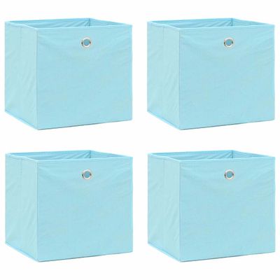 vidaXL Úložné boxy 4 ks, svetlomodré 32x32x32 cm, látka