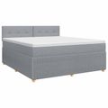 vidaXL Posteľ boxspring s matracom Svetlosivá 160 x 200 cm Látka