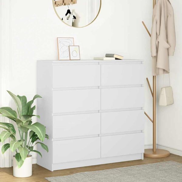 VidaXL Príborník Biely 100x35x99 cm Engineered Wood