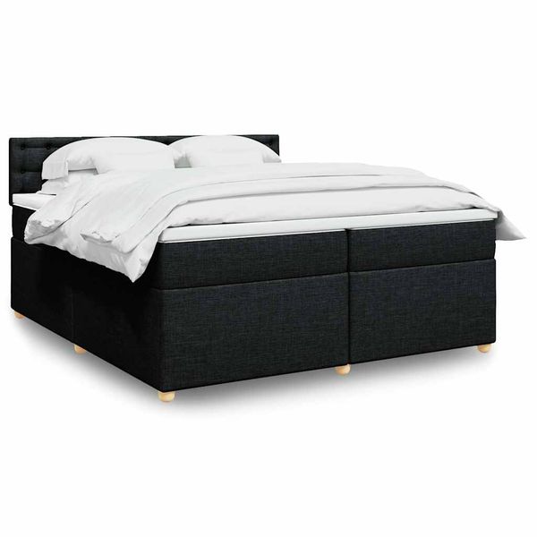 vidaXL Boxspring posteľ s matracom čierna 200x200 cm látka