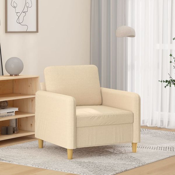 vidaXL Jednomiestna pohovka, krémová 60 cm, látka