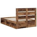 vidaXL Rám postele Staré drevo 120 x 200 cm Masívne borovicové drevo