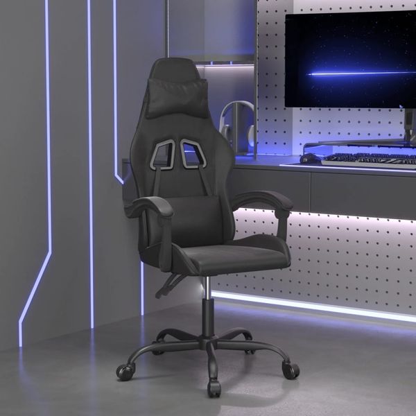 vidaXL Otočná herná stolička čierna umelá koža