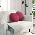 vidaXL Vankúše na sedenie 2 pcs Víno červené Ø 40 x 13 cm Zamat
