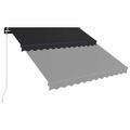 vidaXL Ručne zaťahovacia markíza s LED antracitová 300x250 cm