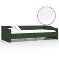 vidaXL Pohovka s matracom a USB tmavozelená látková 90x200 cm