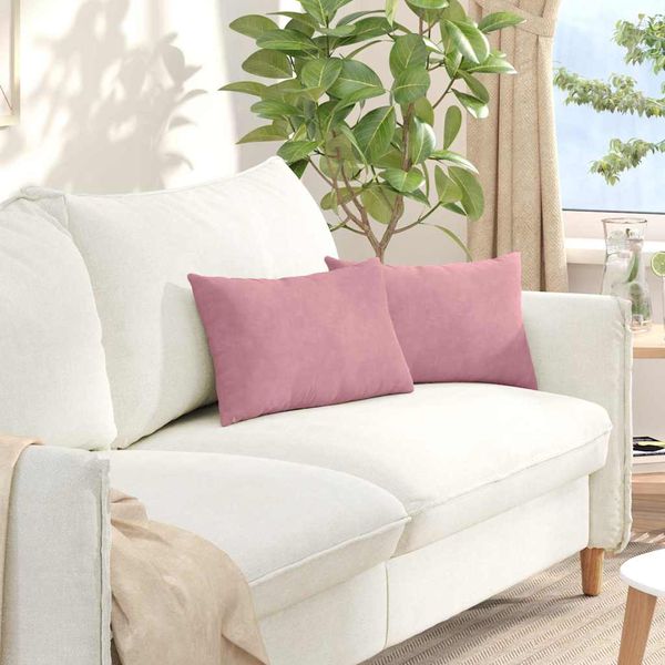 vidaXL Vankúše na pohovku 2 pcs Ružová 50 x 30 cm Kordúrová tkanina