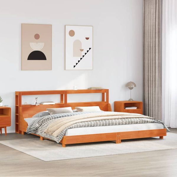 vidaXL Posteľ bez matraca voskovo hnedá 200x200 cm masívna borovica