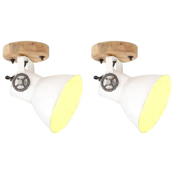 vidaXL Industriálne nástenné / stropné lampy 2 ks biele 20x25 cm E27