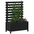 vidaXL Záhradný kvetináč s regálom čierny 79x39,5x114cm masív.borovica