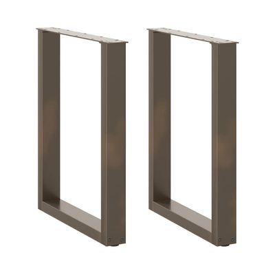 vidaXL Nohy k jedálenskému stolu v tvare U, 2 ks, prírodná oceľ, 70 x (72-73) cm, oceľ