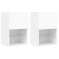vidaXL TV skrinky s LED svetlami 2 ks biele 40,5x30x60 cm