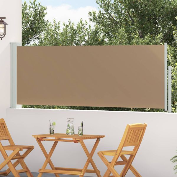 vidaXL Retračná bočná markíza Sivohnedá 300 x 100 cm Polyester