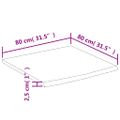 vidaXL Stolová doska 80x80x2,5 cm štvorcová masívna akácia živá hrana