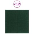 vidaXL Nástenné panely 12 ks tmavozelené 30x30 cm látkové 1,08 m²