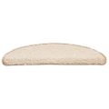 vidaXL Schodové rohože 30 ks 56x17x3 cm krémové, polkruhové