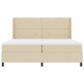 vidaXL Posteľ s pružinovým rámom s vankúšom Krémová 200 x 200 cm látka