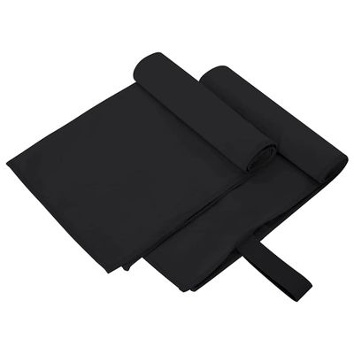 vidaXL Športové uteráky 2 pcs Čierna 50 x 30 cm Polyester a polyamid