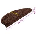 vidaXL Schodové rohože 10 ks 65x21x4 cm hnedé polkruhové veľké