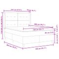 vidaXL Posteľ s pružinovým rámom Tmavohnedá 200 x 140 cm látka