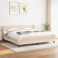 vidaXL Boxspring posteľ s matracom krémová 200x200 cm látka