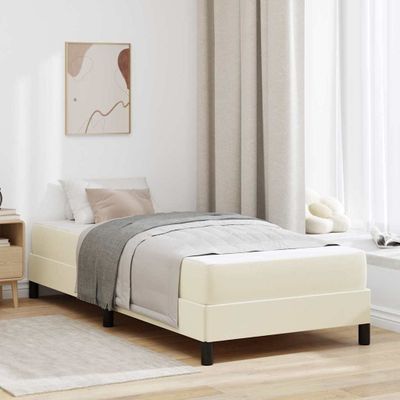 vidaXL Rám postele s matracmi Krémová 100 x 200 cm látka