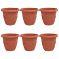 vidaXL Kulatý kvetináč 6 ks Tehlovo červená Ø 34 x 28 cm Plast