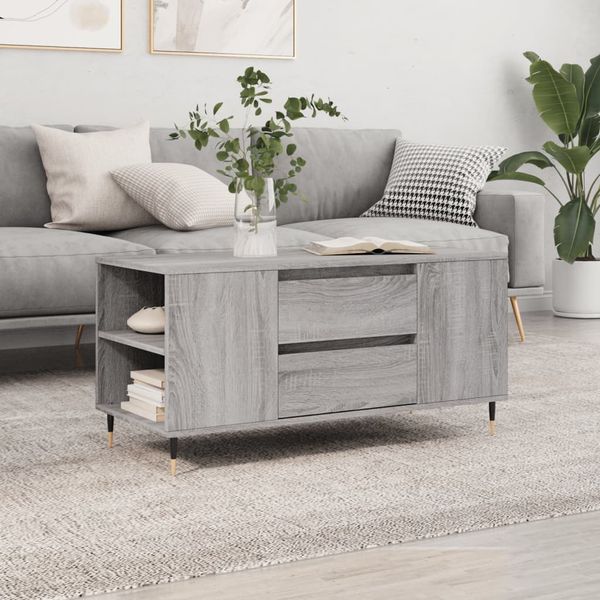 vidaXL Konferenčný stolík sivý sonoma 102x44,5x50 kompozitné drevo