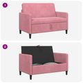 vidaXL Sofa s úložným priestorom Ružová 122 x 78 x 87 cm Polyester