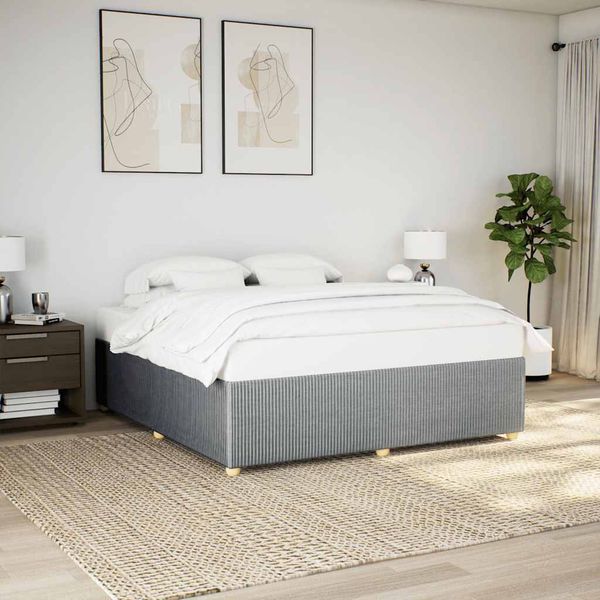 vidaXL Posteľ bez matraca bledosivá 200x200 cm látka