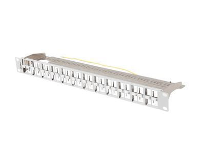 Patch panel prázdný 48 portov 1U 19'' ftp pro moduly keystone šedý lanberg