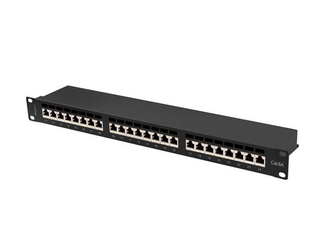 LANBERG PATCH PANEL 24 PORTOV 1U 19'' CAT.6A FTP TIENE ČIERNY
