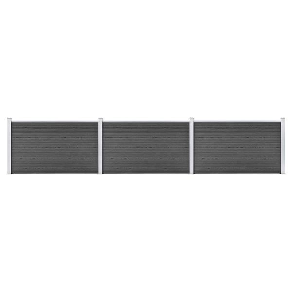 vidaXL Sada plotových panelov WPC 526x105 cm čierna