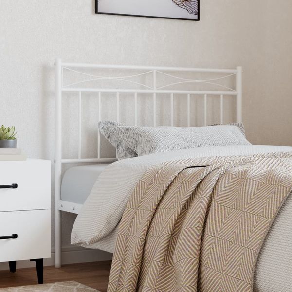 vidaXL Kovové náhradné čelo postele biele 90 cm