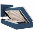 vidaXL Postel s úložným prostorem a matrací Modrá 100 x 200 cm látka