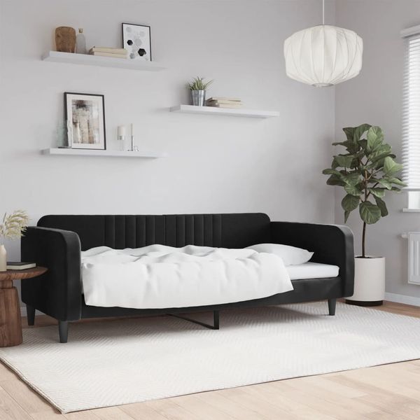 vidaXL Denná posteľ čierna 100x200 cm zamat