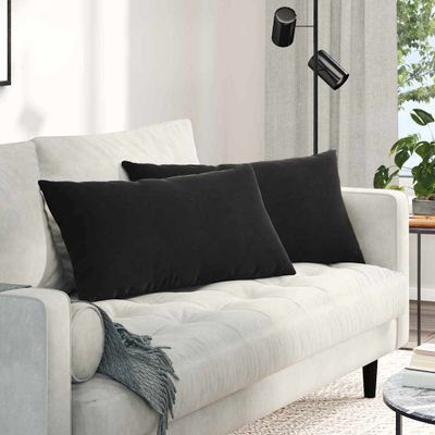 vidaXL Vankúše na pohovku 2 pcs Čierna 80 x 40 cm Kordúrová tkanina