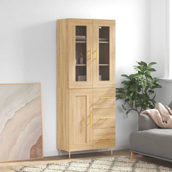vidaXL Vysoká skrinka dub sonoma 69,5x34x180 cm spracované drevo
