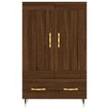 vidaXL Vysoká skrinka hnedá dub 69,5x31x115 cm kompozitné drevo