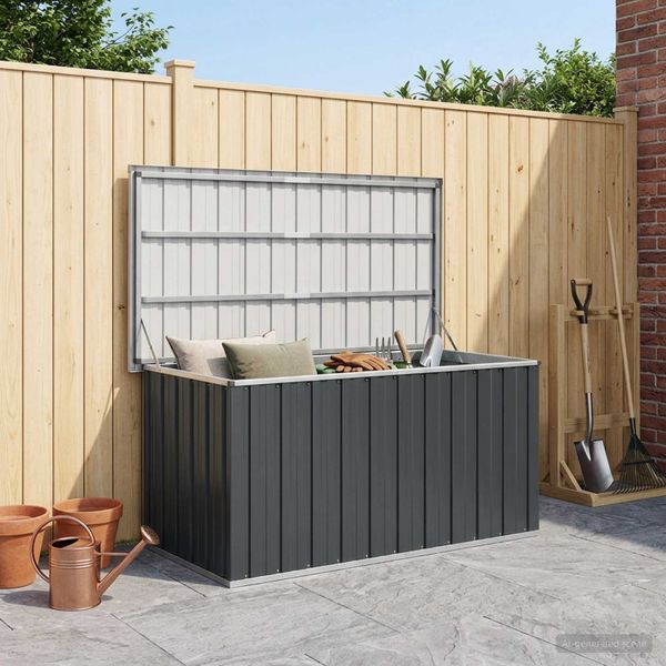 vidaXL Záhradný úložný box antracitový 129x67x65 cm