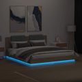 vidaXL Posteľný rám s čelom a LED svetlami dub sonoma 180x200 cm